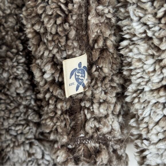 Simply Southern Faux Fur Sherpa Fleece 1/4 Zip Pullover Brown Size L - Picture 4 of 4